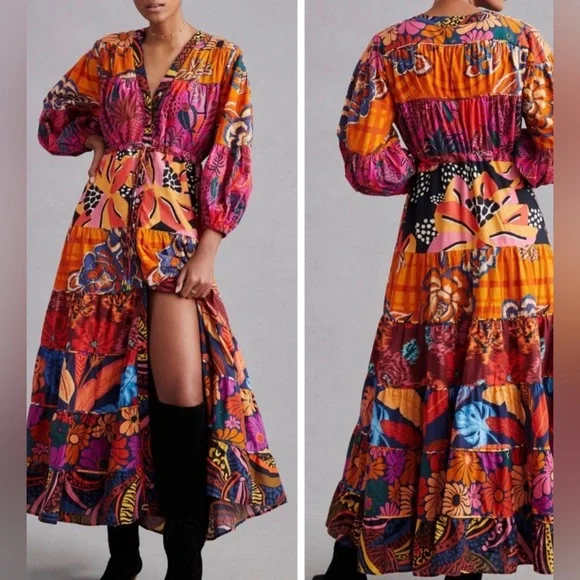 FARM RIO ANTHROPOLOGIE MAXI DRESS - Picture 2 of 6